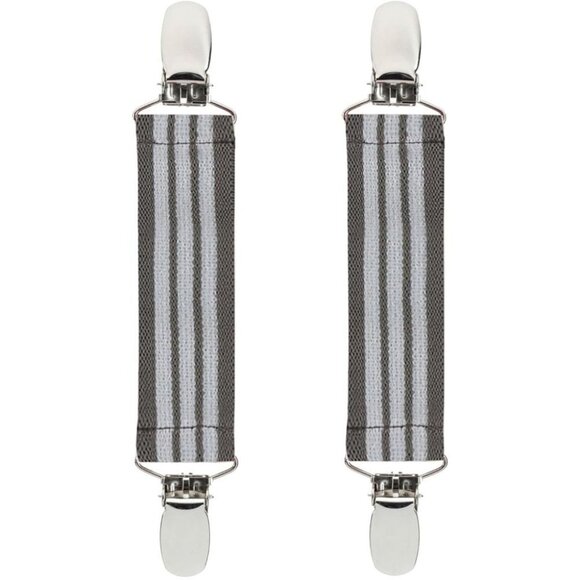 Hold’Em 1” Boot Straps Leg Pant Stirrup Elastic Extra Heavy Clips - Gray/White - Picture 1 of 8